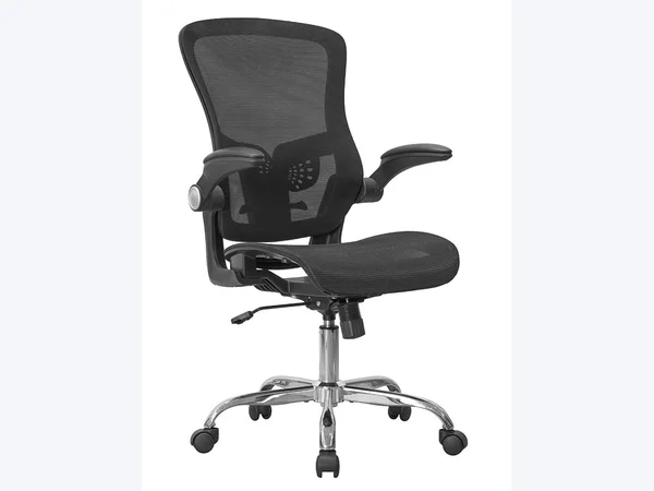 Fauteuil de bureau résille big-and-tall avec piètement nylon renforcé — la mousse, le PU et la visserie sont là où peuvent se cacher des substances listées Prop 65